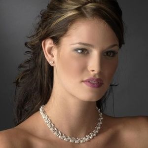 Bride Bridesmaid White Silver Jewelry SIX SETS Beautiful Gift